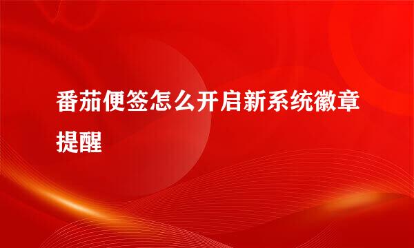 番茄便签怎么开启新系统徽章提醒