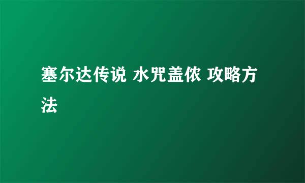 塞尔达传说 水咒盖侬 攻略方法