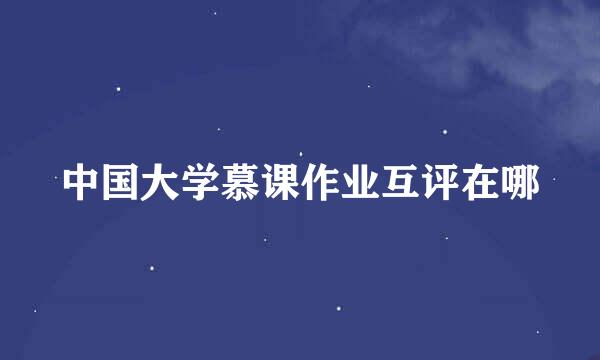 中国大学慕课作业互评在哪