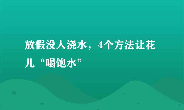 放假没人浇水,4个方法让花儿“喝饱水”