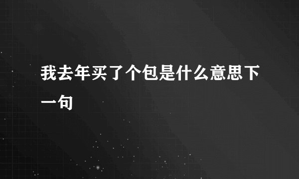 我去年买了个包是什么意思下一句