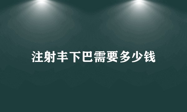 注射丰下巴需要多少钱