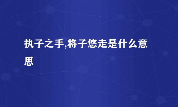 执子之手,将子悠走是什么意思