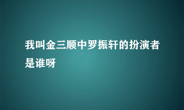 我叫金三顺中罗振轩的扮演者是谁呀