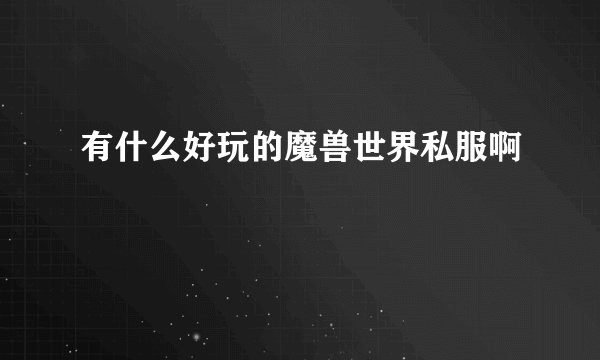 有什么好玩的魔兽世界私服啊
