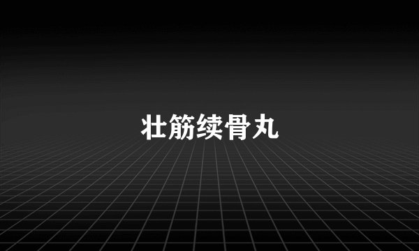 壮筋续骨丸