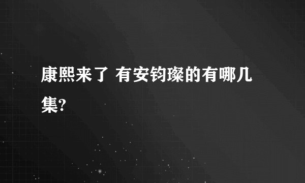 康熙来了 有安钧璨的有哪几集?