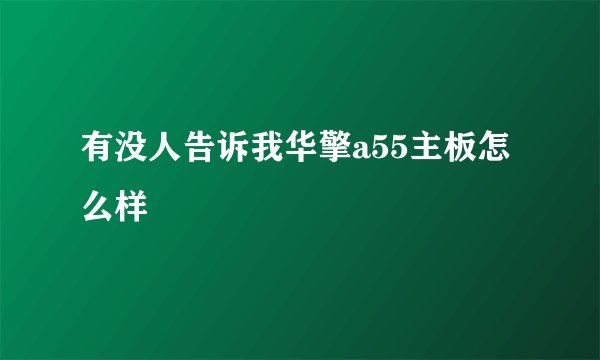 有没人告诉我华擎a55主板怎么样