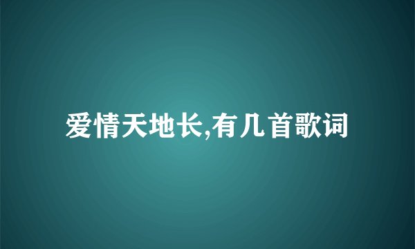 爱情天地长,有几首歌词