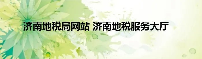 济南地税局网站 济南地税服务大厅