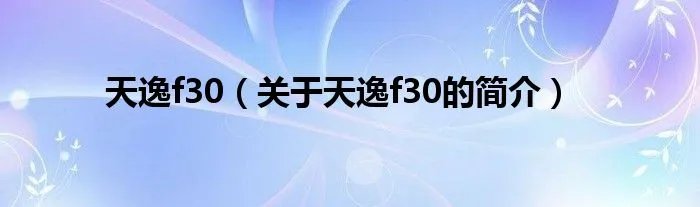 天逸f30（关于天逸f30的简介）