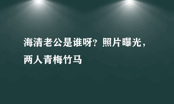 海清老公是谁呀？照片曝光，两人青梅竹马
