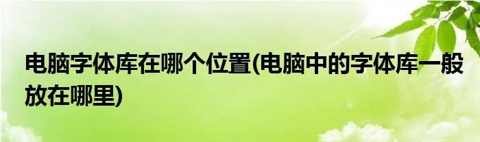 电脑字体库在哪个位置(电脑中的字体库一般放在哪里)