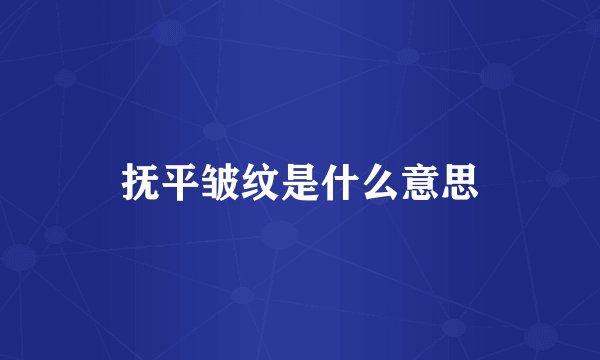 抚平皱纹是什么意思