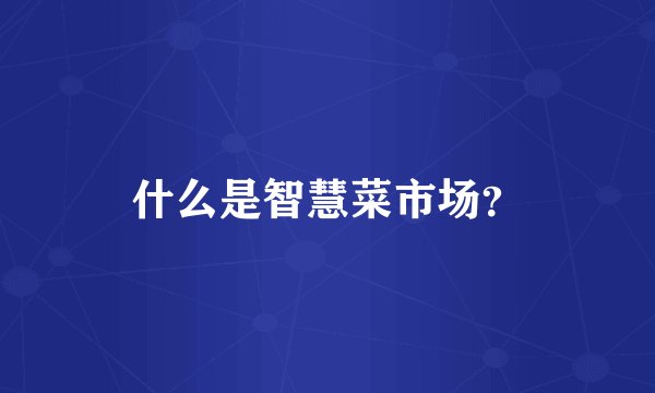 什么是智慧菜市场？