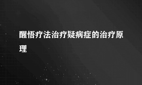 醒悟疗法治疗疑病症的治疗原理