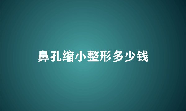 鼻孔缩小整形多少钱