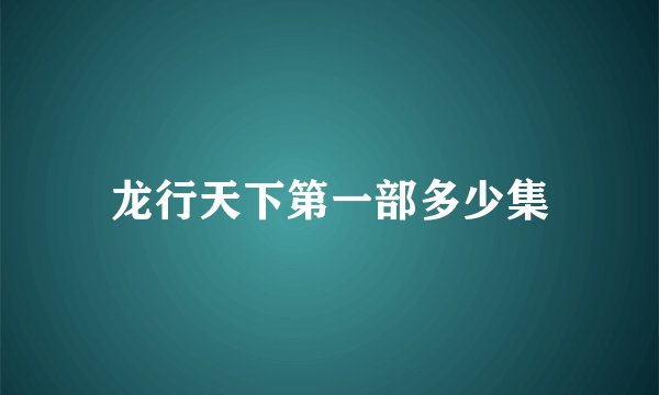 龙行天下第一部多少集