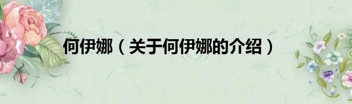 何伊娜（关于何伊娜的介绍）