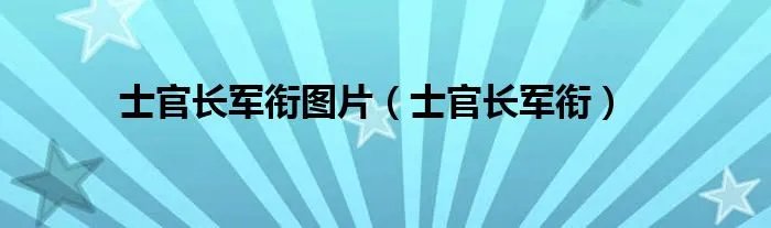 士官长军衔图片（士官长军衔）