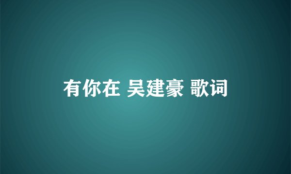 有你在 吴建豪 歌词