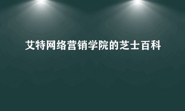 艾特网络营销学院的芝士百科