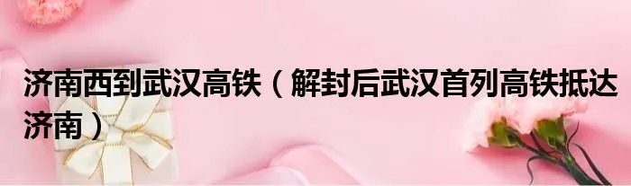 济南西到武汉高铁（解封后武汉首列高铁抵达济南）