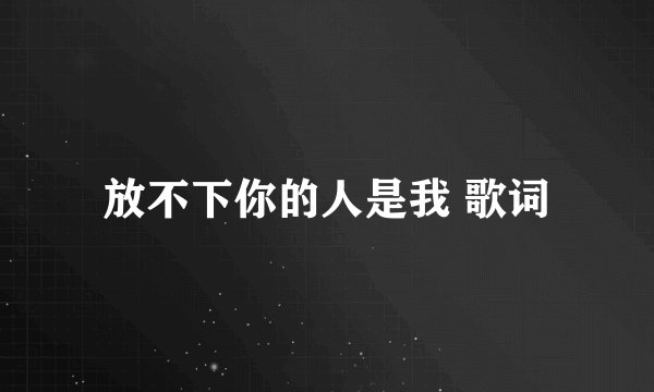 放不下你的人是我 歌词
