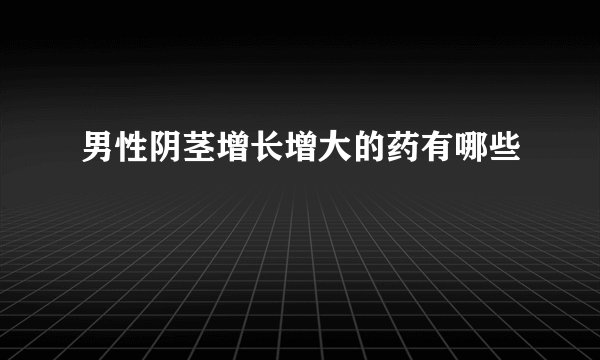 男性阴茎增长增大的药有哪些