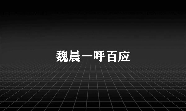 魏晨一呼百应