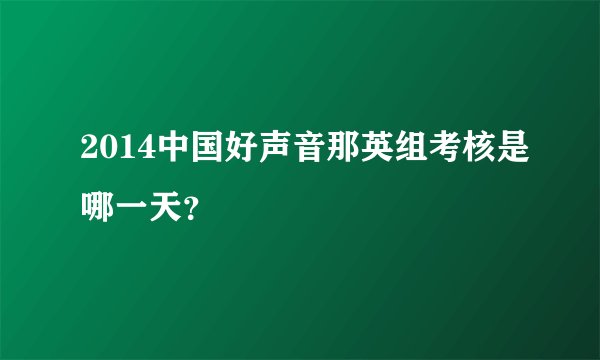 2014中国好声音那英组考核是哪一天？