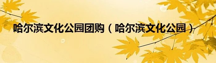 哈尔滨文化公园团购（哈尔滨文化公园）