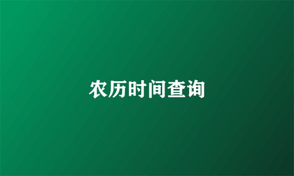 农历时间查询
