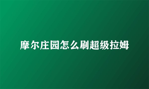 摩尔庄园怎么刷超级拉姆