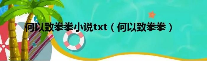 何以致拳拳小说txt（何以致拳拳）