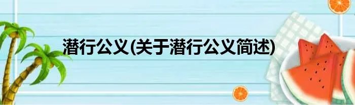 潜行公义(关于潜行公义简述)