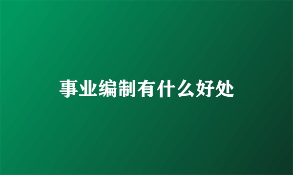 事业编制有什么好处