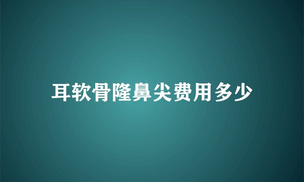 耳软骨隆鼻尖费用多少