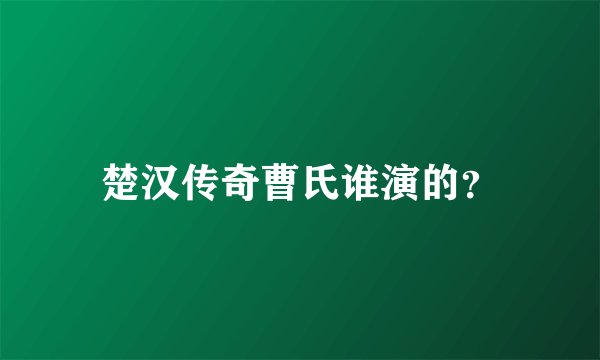楚汉传奇曹氏谁演的？