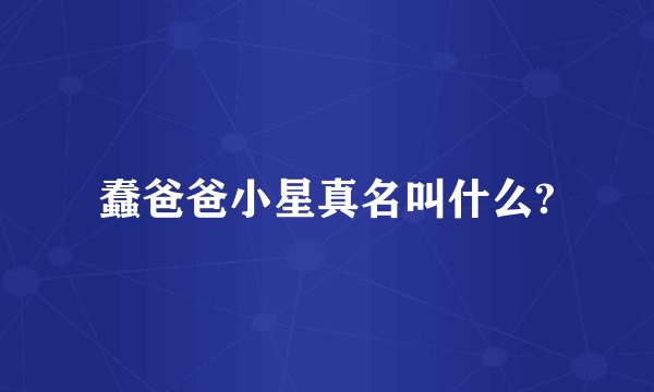 蠢爸爸小星真名叫什么?
