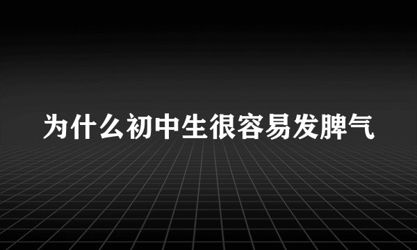 为什么初中生很容易发脾气