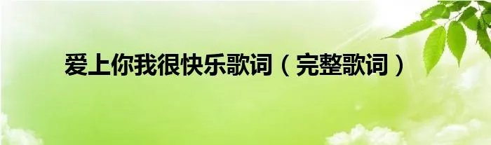 爱上你我很快乐歌词（完整歌词）