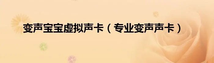 变声宝宝虚拟声卡（专业变声声卡）