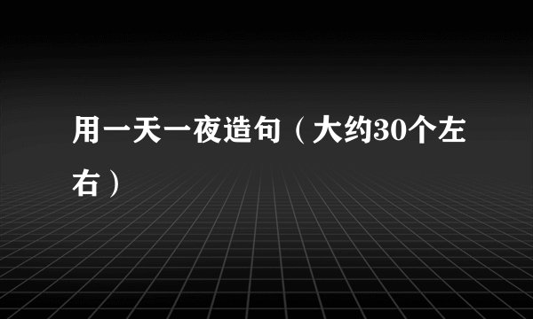 用一天一夜造句（大约30个左右）