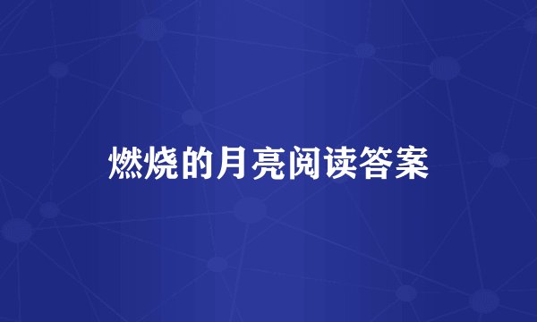 燃烧的月亮阅读答案
