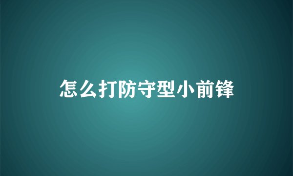 怎么打防守型小前锋