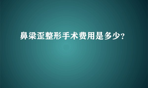 鼻梁歪整形手术费用是多少？