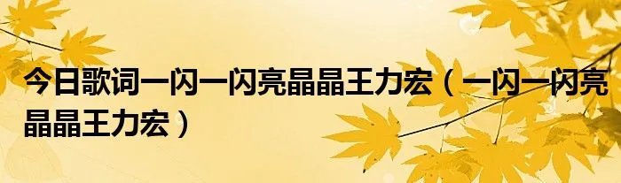 今日歌词一闪一闪亮晶晶王力宏（一闪一闪亮晶晶王力宏）