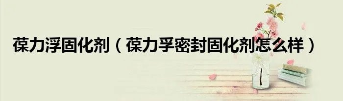 葆力浮固化剂（葆力孚密封固化剂怎么样）