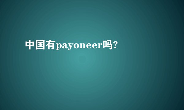 中国有payoneer吗?